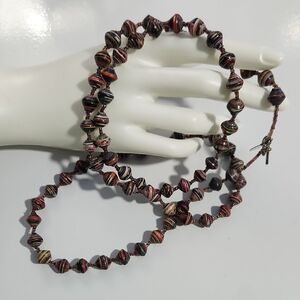 Handmade Multi-Color Paper Bead Necklace - Unbranded
